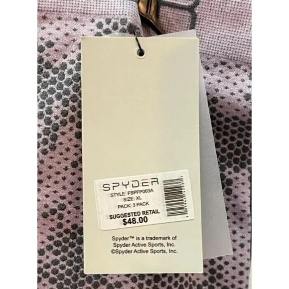 Spyder XL Gray-Blue-Lilac Dot Logo Wide Waistband Seamless Stretch Boyshort-3 Pk - Picture 4 of 4